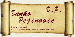 Danko Pejinović vizit kartica